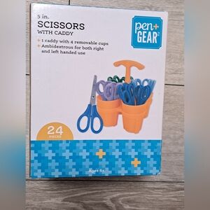 Pen+Gear 24 Pieces Scissors with Caddy Set